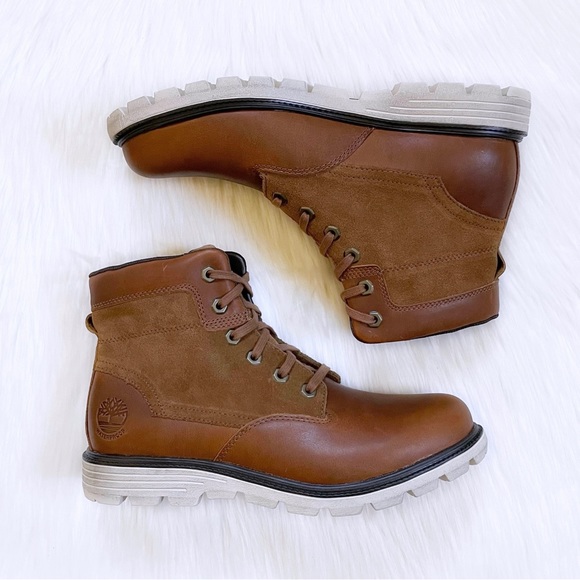 Timberland Men’s Walden Park 6 Inch Waterproof Medium Brown Leather Boots - Picture 6 of 7